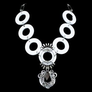 DANNIJO White Western Horseshoe Pendant Necklace